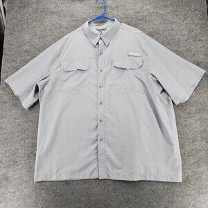 Habit Shirt Mens 2XL Short Sleeve Gray Vented 40+ Solar Factor